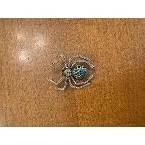 Spider Shaped Rhinestone Brooch Pin